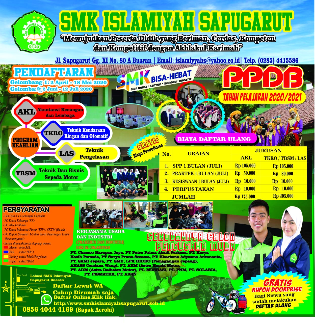 MASIH BUKA !! PPDB SMK ISLAMIYAH SAPUGARUT