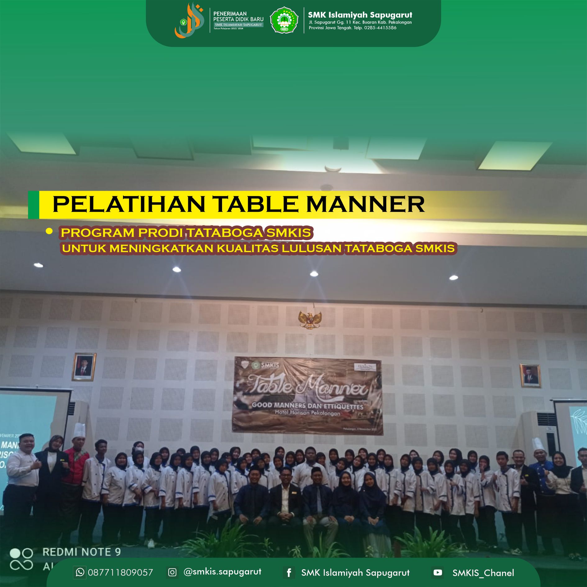 Pelatihan Table Maner Jurusan Tataboga SMKIS