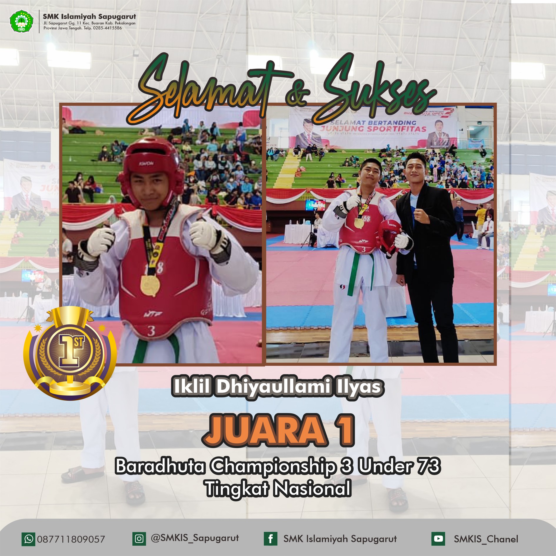 JUARA 1 TINGKAT NASIONAL Lomba Baradhuta Championship 3 Under 73