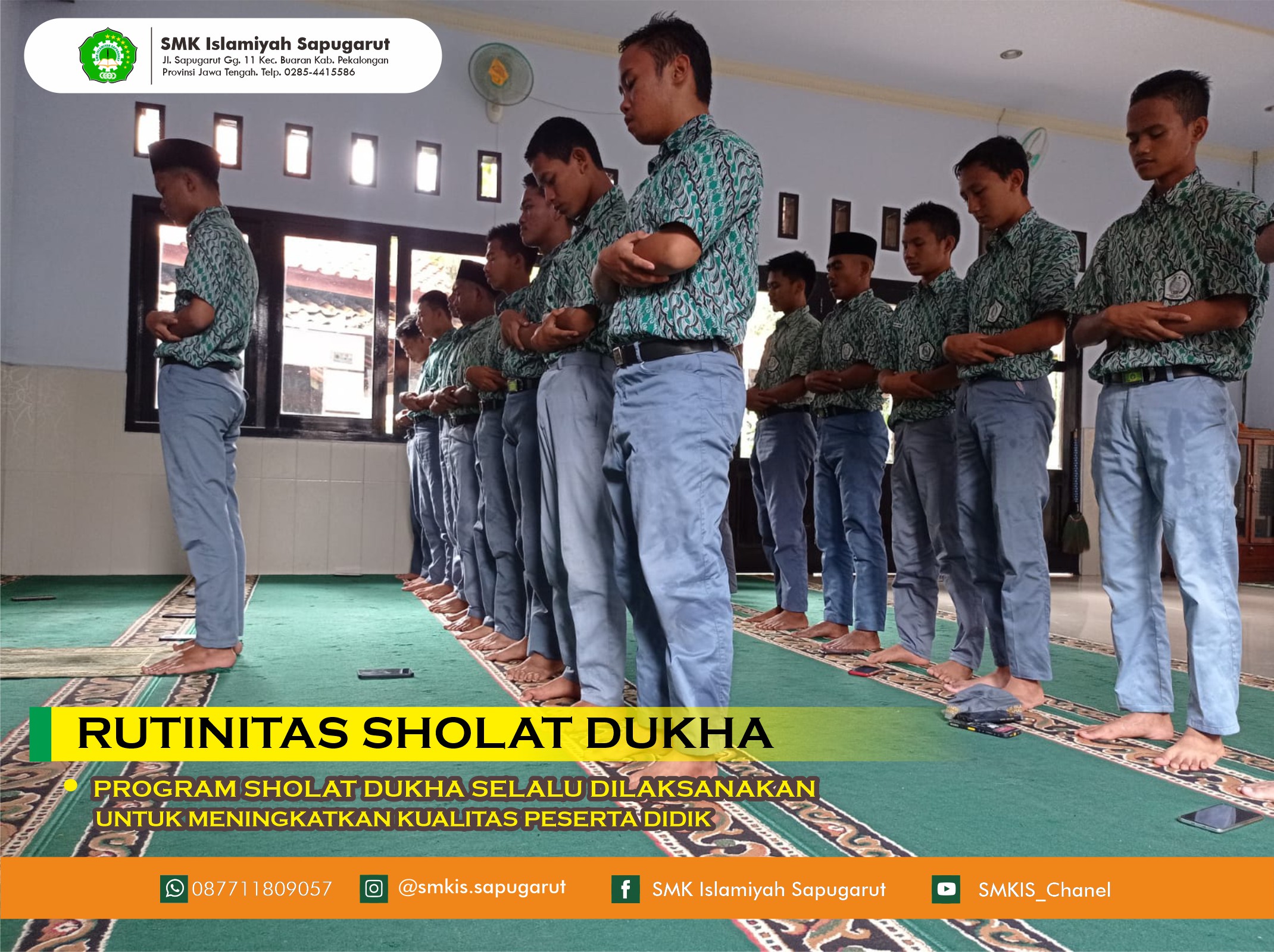 Rutinitas Sholat Dukha Siswa SMKIS